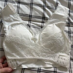 Lace Trim White Bralette